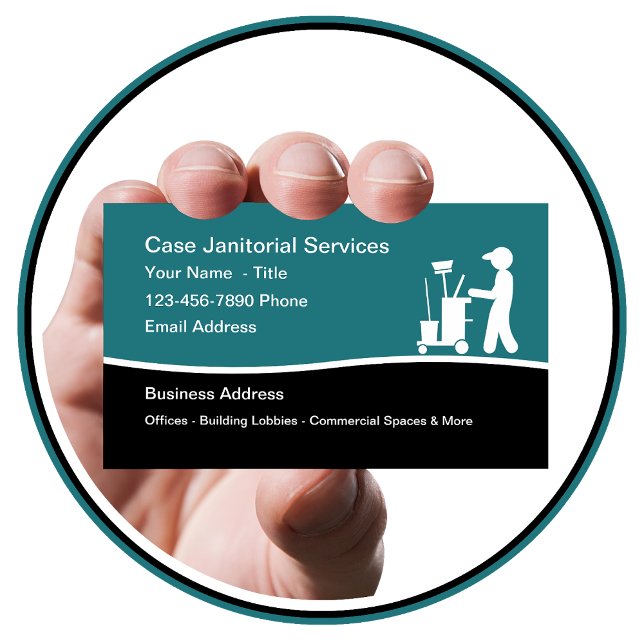 Commercial Janitorial Cleaning Services Business Card (Creator Uploaded)