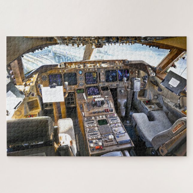 Commercial Jet Cockpit Jigsaw Puzzle (Horizontal)