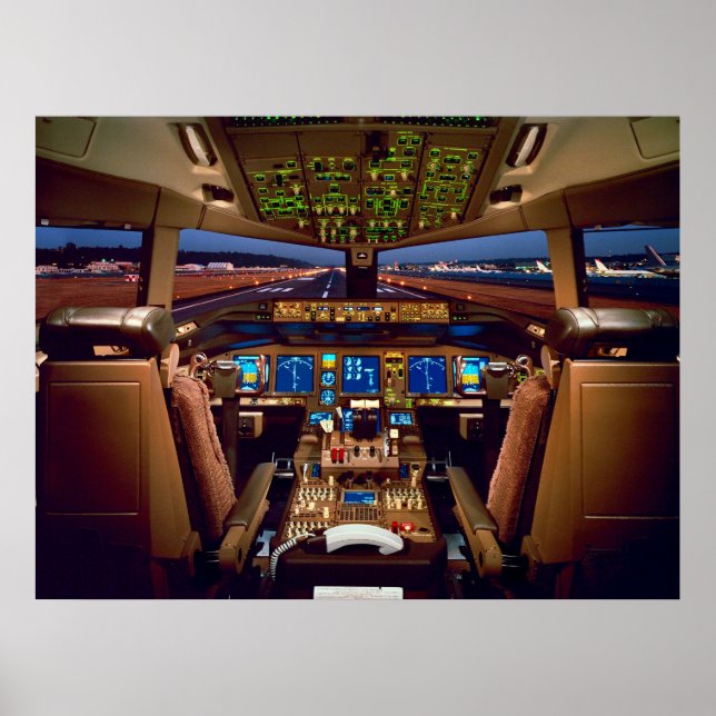 Commercial Jet Cockpit Poster (Front)
