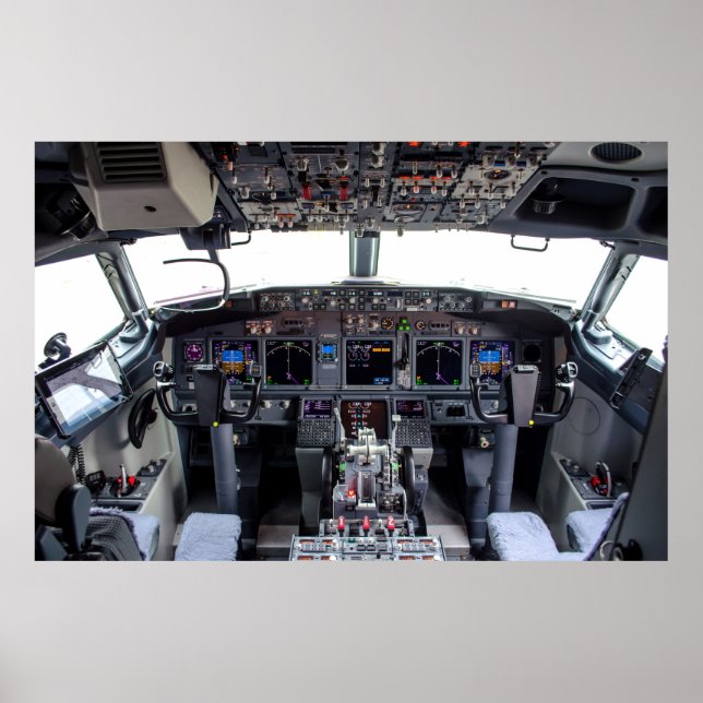 Commercial Jet Cockpit Poster (Front)