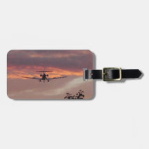 Commercial Jet Landing At Sunset