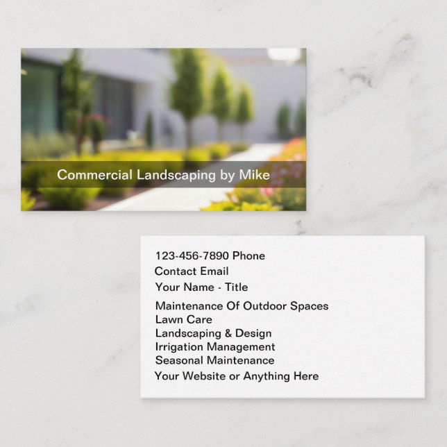 Commercial Landscaping Team Services Business Card (Front/Back)