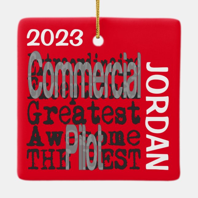 Commercial Pilot Extraordinaire CUSTOM Ceramic Ornament (Back)