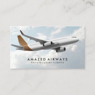 Commercial Plane in the Sky Business Card
