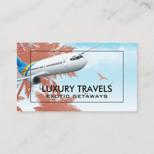 Commercial Plane   Island and Birds Business Card