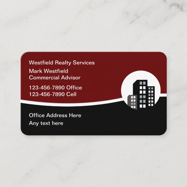 Commercial Real Estate Advisor Business Cards (Front)