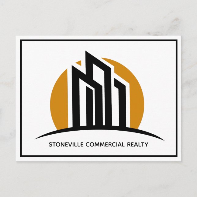 Commercial Real Estate Company Simple Chic Custom Postcard (Front)