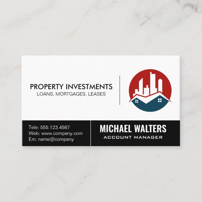 Commercial Real Estate Logo Business Card (Front)