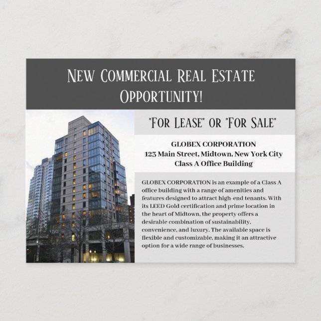 Commercial Real Estate Marketing Postcard (Front)