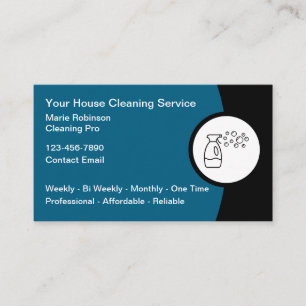 Commercial Residential Cleaning Service Business Card