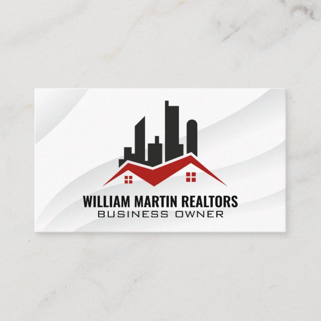 Commercial Residential Real Estate Logo Business Card (Front)