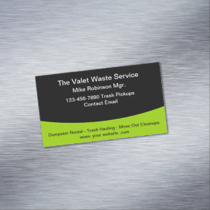 Commercial Residential Trash Hauling Dumpster Rent Magnetic Business Card