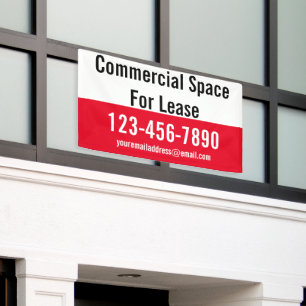 Commercial Space For Lease Red White Black Phone Banner