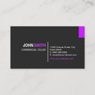 Commercial Teller - Modern Twill Grid Business Card