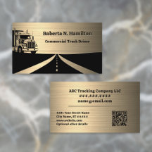 Commercial Truck Driver and Highway QR Code Gold