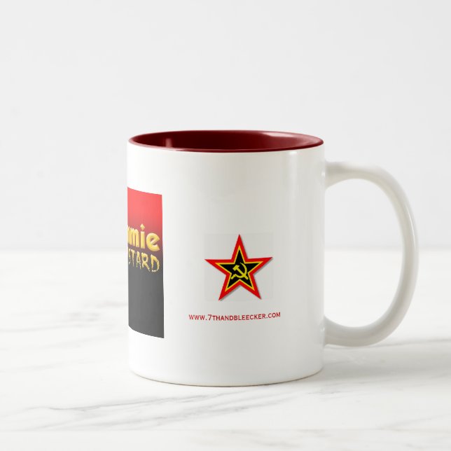 commie bastard, commie star, commie star, www.7... Two-Tone coffee mug (Right)