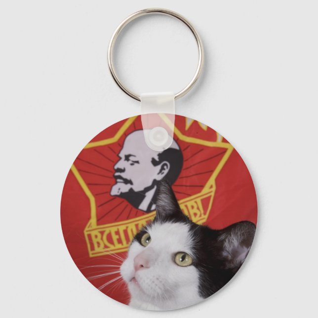 Commie Cat Key Chain (Front)