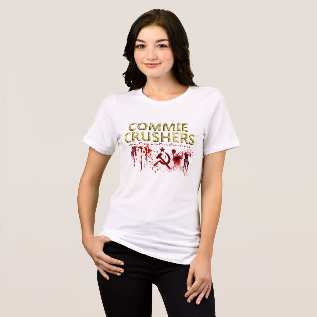 Commie Crushers Red Splat 001 Tri-Blend Shirt (Front Full)