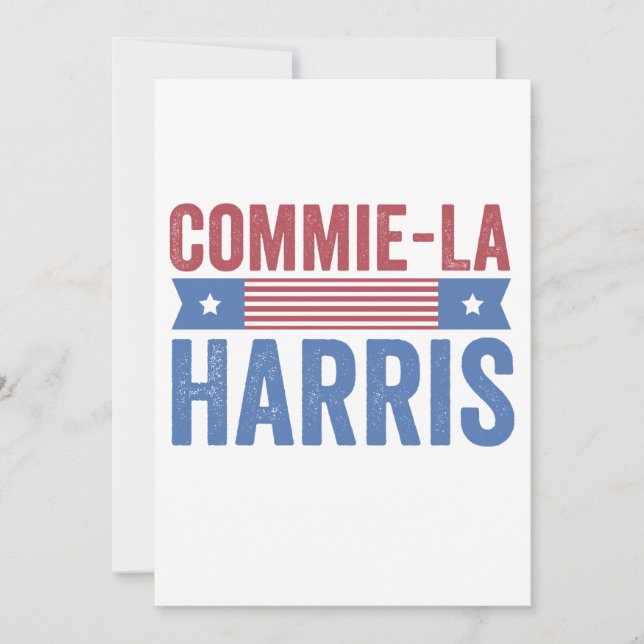 Commie-La Harris 2024 Funny Anti Kamala Harris Thank You Card (Front)