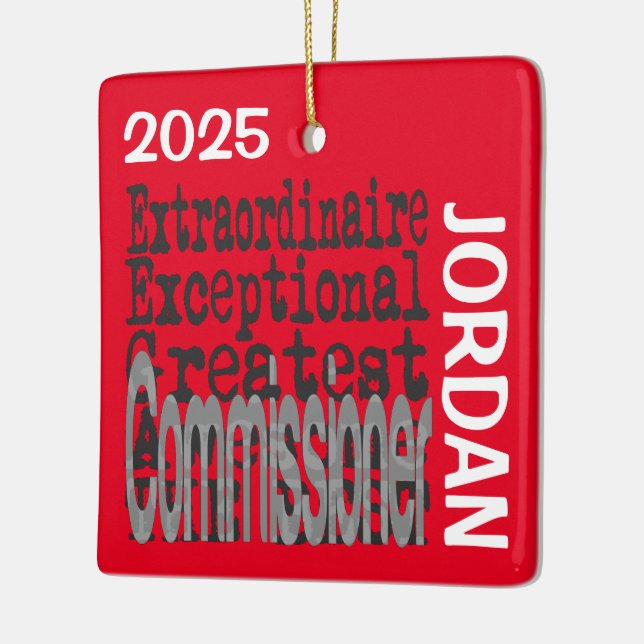 Commissioner Extraordinaire CUSTOM Ceramic Ornament (Left)