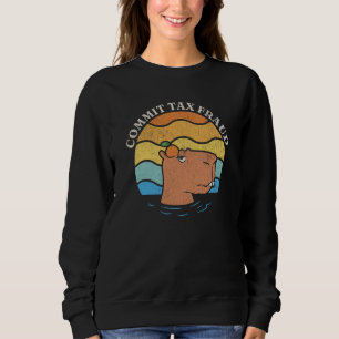 Commit Tax Fraud Tax Season Capybara Orange Retro Sweatshirt