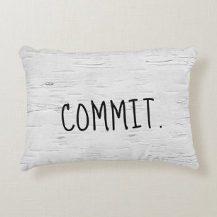 COMMIT Text On Birch Tree  Accent Pillow
