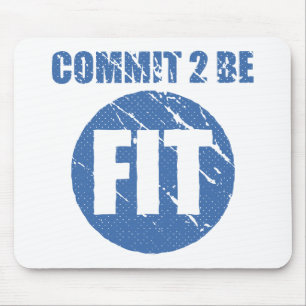 Commit to be Fit Retro Style CERULEAN Mouse Mat