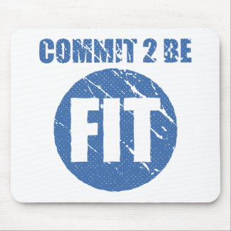 Commit to be Fit | Retro Style | CERULEAN Mouse Mat