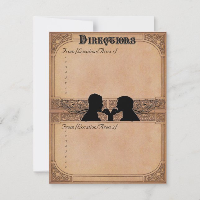 Commitment Ceremony Custom Driving Directions Invitation (Front)