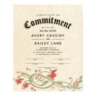 "Commitment Ceremony" Floral Wedding Certificate