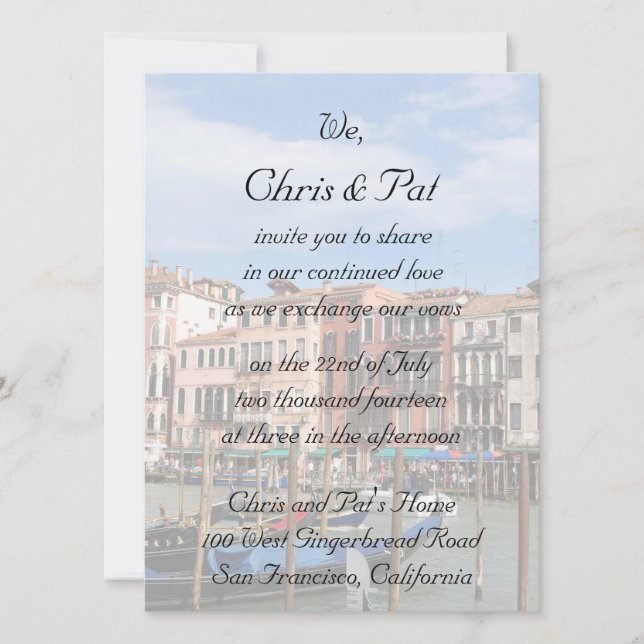 Commitment Ceremony Invitation (Front)