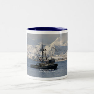 Commitment, Longliner in Dutch Harbour, Alaska Two-Tone Coffee Mug