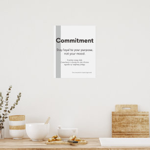 Commitment Quote Minimalist Office Wall Art Poster