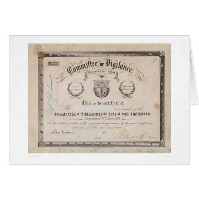 Committee of Vigilance, San Francisco (2539A) (Front Horizontal)