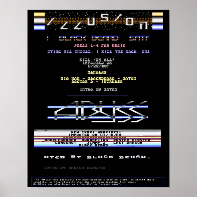 Commodore 64 Intro Screens 14" x 18" ILS & Abyss Poster (Front)