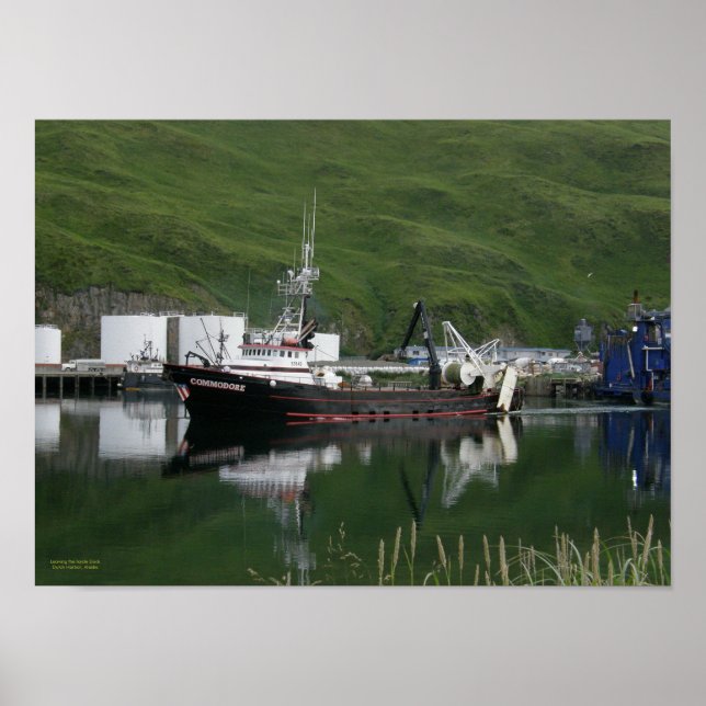 Commodore, Fishing Trawler in Dutch Harbour, AK Poster (Front)