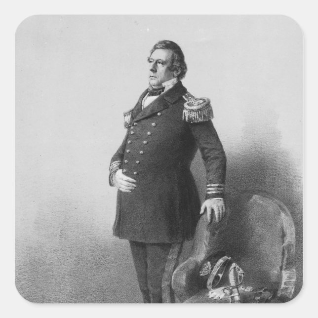 Commodore Matthew Calbraith Perry Square Sticker (Front)