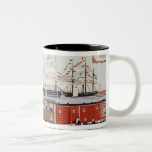 Commodore Perry's Gift of a Railway Two-Tone Coffee Mug