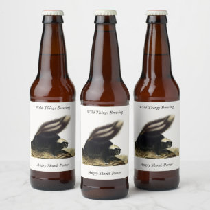 Common American Skunk or Striped Skunk, by Audubon Beer Bottle Label
