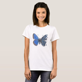 Common Blue Butterfly Wing Made of Cracked Glass T-Shirt