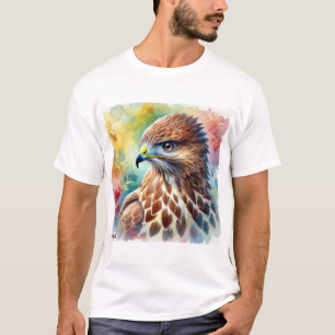 Common Buzzard 020824AREF106 - Watercolor T-Shirt