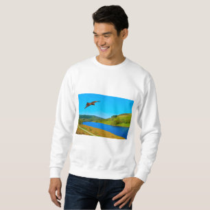 Common Buzzard in flight over Ladybower reservoir Sweatshirt
