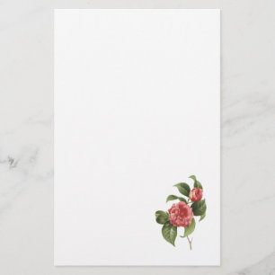 common camellia(Camellia japonica) by Redouté Stationery