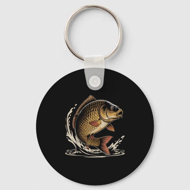 Common Carp Fishing Gift Angler Tackle Fi-shirt  Key Ring (Front)