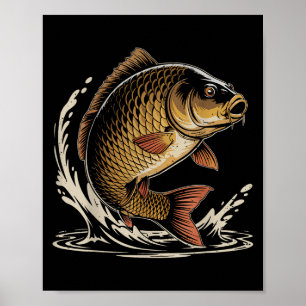 Common Carp Fishing Gift Angler Tackle Fi-shirt Poster