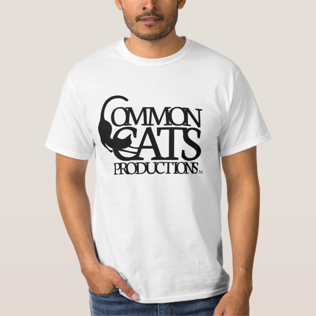 Common Cats Full Logo Black T-Shirt (Front)