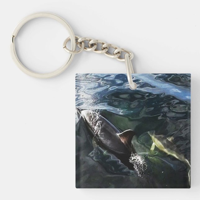 Common Dolphin Mum and Baby Key Ring (Front)