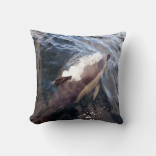 Common Dolphin Surfacing Deep Sea Coastal Artwork  Cushion