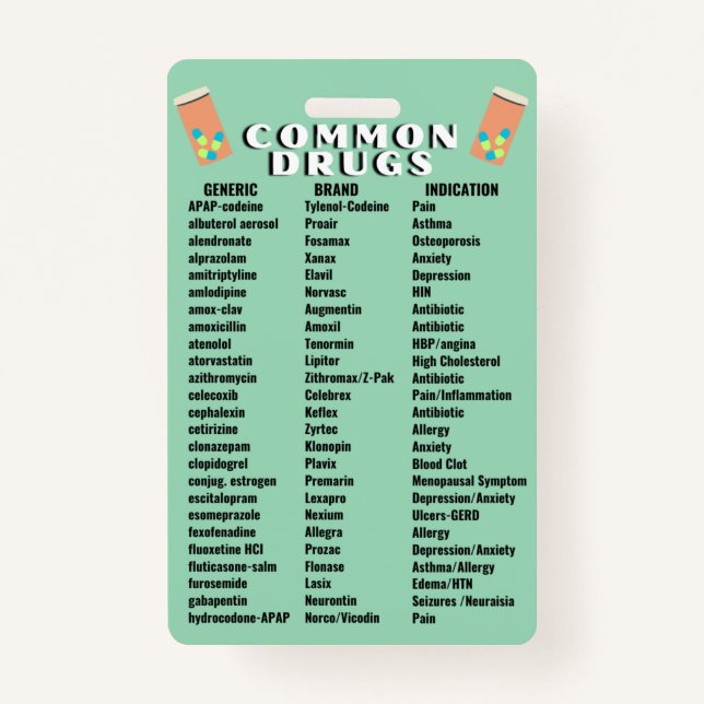 Common Drugs 2.0 ID Badge (Front)