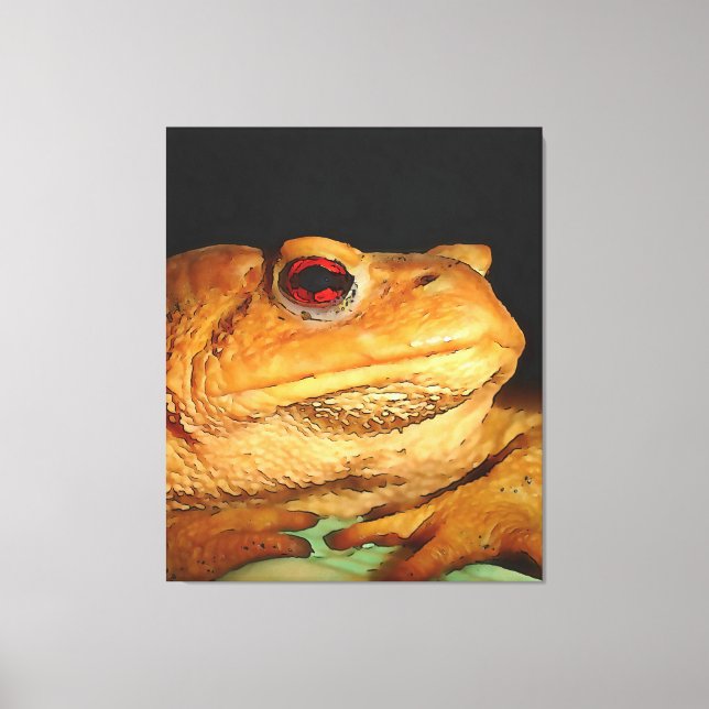 Common European Toad Bufo Bufo Black Outline Art Canvas Print (Front)